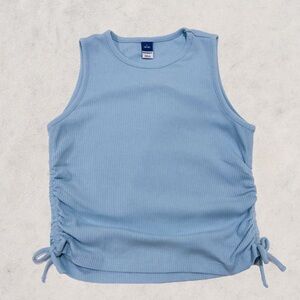 Old Navy Girls Side-Ruched Light Blue Tank- Size Large